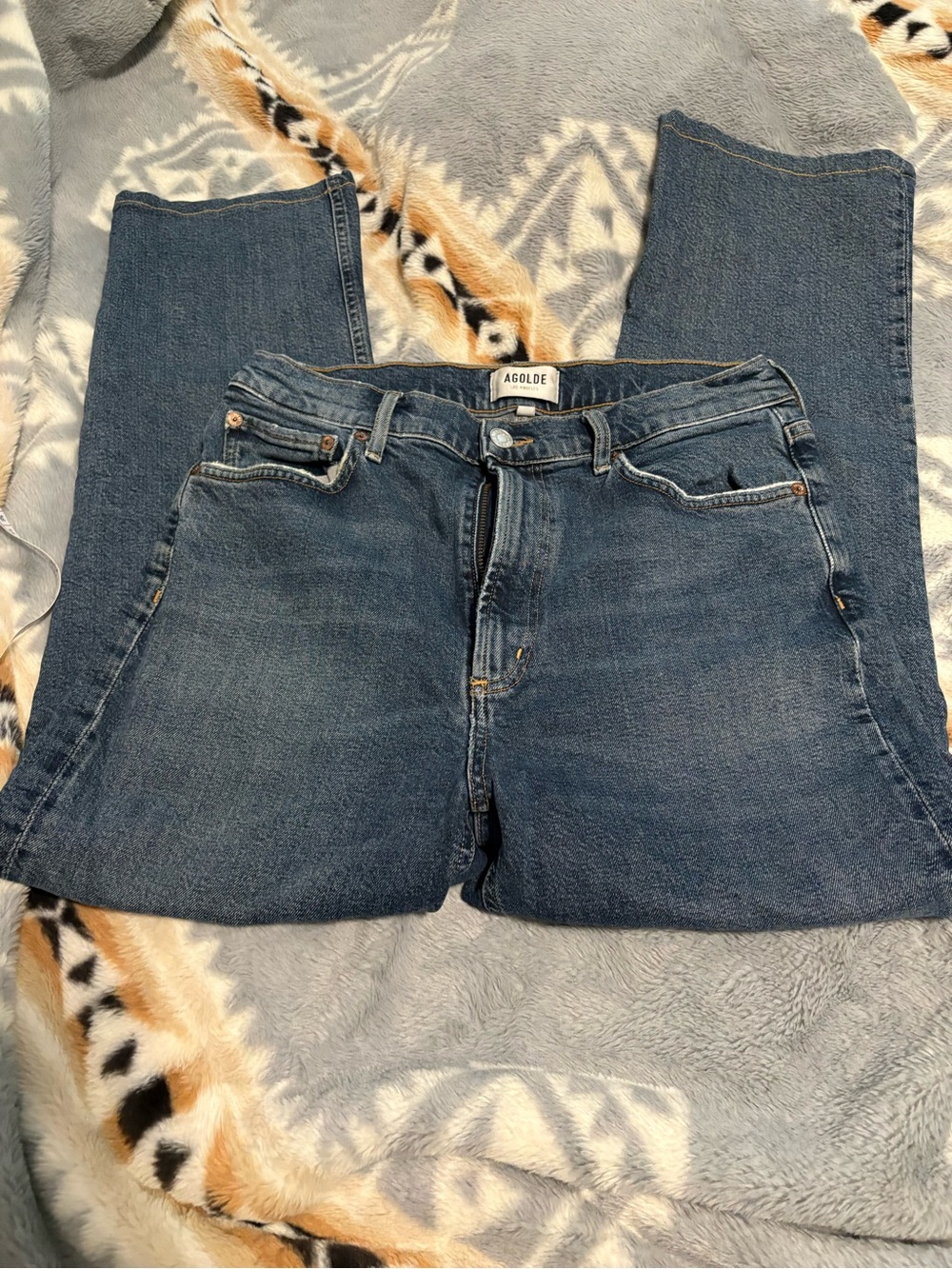 Agolde Straight Leg Women's Jeans in Medium Blue Wash